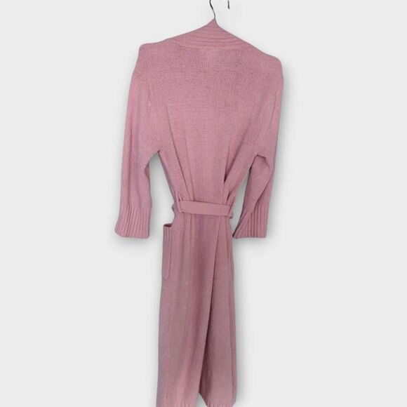 Natori Womens Robe Sz‎ XS Pink Fleece Cozy Mellow Belt Pockets Sleepwear - Picture 2 of 9